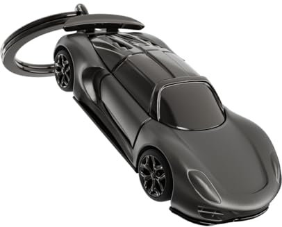 METALMORPHOSE - Porte-clés Supercar Noire - Porte clé Voiture de Luxe - Cadeau Original Homme et Femme