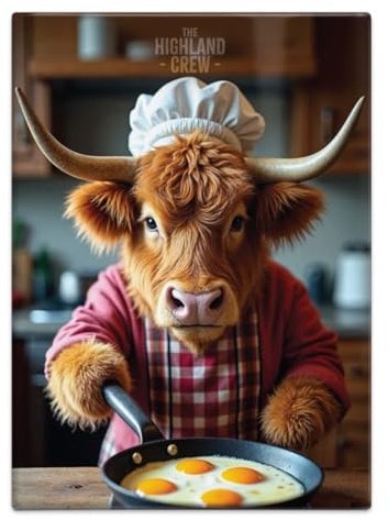 Fridge Magnet (65 x 90 mm) - The Highland Crew - Cow Cook