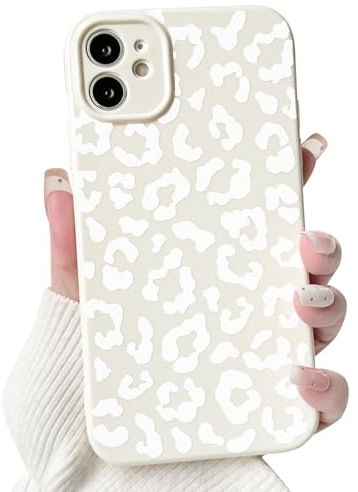 NITITOP for iPhone 11 Case Cute Leopard Print Design - White | for Women Girls Men, Aesthetic Animal Design, Soft TPU Shockproof Cover, Raised Camera Bumper Protection