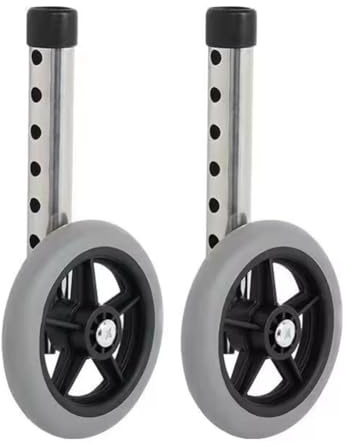 Wzxksoac Replacement Walker Wheel 5 Inch, Wheels for Walkers for Seniors 1 Pair, Walker Wheels and Walker Feet