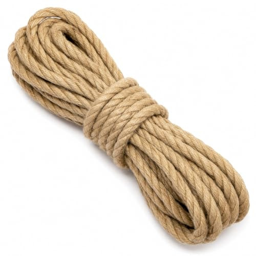 Hanfseil, 10 mm 10 m Juteseil, Natur Tau Seil Kordel, Juteschnur Bastelschnur für Garten, DIY Kunsthandwerk und Dekoration