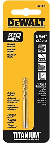 DEWALT DW1305 5/64-Inch Titanium Nitride Split Point Twist Drill Bit,Gold