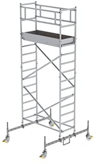 Leichtmetall-Rollgerüst mit Fahrbalken Arbeitshöhe bis ca. 4,50 m, Gerüstgröße 0,75 m x 1,80 m