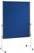 FRANKEN Moderationstafel ECO, doppelseitig, pinnbar, 120 x 150 cm, blau/Filz, einteilig, Pinnwand mit Standbeinen und Rollen, ECO-UMTF03R