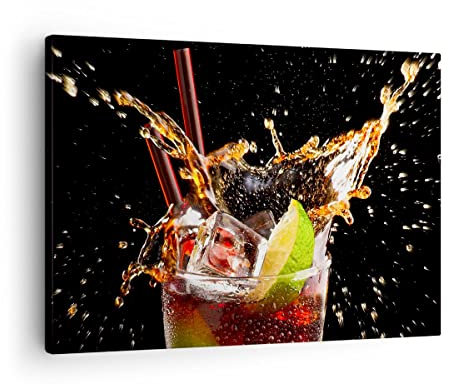 Bilder auf Leinwand Trinken saft cocktail nachtisch Leinwandbild 70x50cm Wandbilder Dekoration Wohnzimmer Schlafzimmer Küche Deko Klein Wanddeko Bild Wand Kunstdruck Art Wall Decor Canvas AA70x50-2223