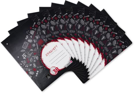 Landré Schulheft A4, 16 Blatt, Lineatur 38, kariert mit Rand, gelocht, 10 Stück