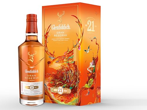 Glenfiddich 21 Jahre Gran Reserva Single Malt Scotch Whisky Reserva, 70cl - Limited Design-Edition anlässlich des Lunar New Year 2025