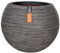 Capi Europe - Vase Boule Rib NL - 40x32 - Anthracite - Ouverture Ø24 - Pot pour Une Utilisation à l'intérieur et à l'extérieur - Incassable - 100% Recyclable - KOFZ270
