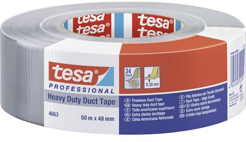 Tesa 04663-00007-02 Gewebeklebeband Silber (L x B) 50m x 48mm 1St.