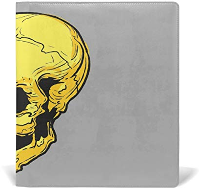 FANTAZIO Lehrbucheinband, Skelett-Köpfe, passend für kleinere, dünnere Hardcover-Lehrbücher bis 22,9 x 27,9 cm