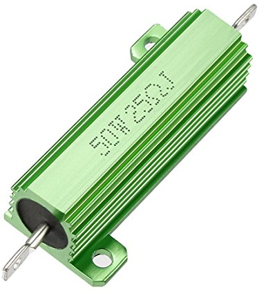 sourcing map 1Stk 50W 25 Ohm Aluminium Gehäuse Drahtgewickelter Leistungswiderstand Grün