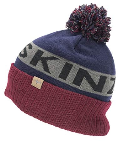 SealSkinz Unisex Isolierte und Wasserabweisende Kaltes Wetter Pudelmütze - Blau/Grau/Rot, S/M
