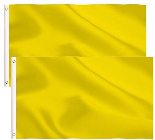 2 Stück DIY solide Flagge mit leeren Bannern – Polyester, Messingösen – 90 x 152 cm gelbe Gartendekoration