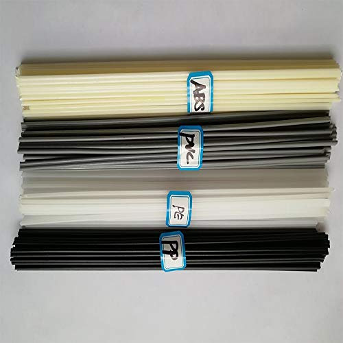 40 Stück Kunststoff-Schweißstäbe ABS/PP/PVC/PE Schweißstäbe für Kunststoff-Schweißer/Heißluftpistole, 1 Stück = 24 cm (je 10 Stangen)