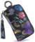 Portafogli chiave da donna Aileder in pelle portachiavi portafoglio portafoglio fiori dipinti a mano portachiavi auto con 8 ganci per chiavi slot per carte nappa cerniera, Farfalla, 12 x 7 x 2.5 cm
