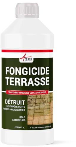 Fongicide, anti dépôt vert, concentré, pour terrasse et sols, élimine, algues et lichens, anti-mousse - 1 L (jusqu'à 250 m²) - ARCANE INDUSTRIES
