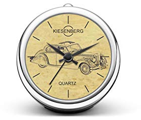 KIESENBERG Design Tischuhr Geschenk für Mk V Oldtimer Fan Uhr 8,5 cm Durchmesser schwarz T-6360