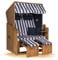Strandkorb Hanse Strandkorb Ostsee XXL Volllieger Blau - 2-Sitzer 120cm breit, ideal für Garten, Terrasse und Balkon (Blau Weiß Gestreift, montiert)