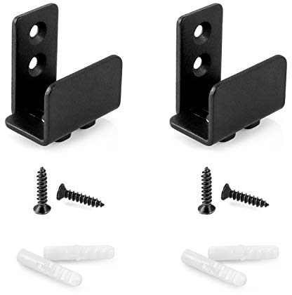 QWORK® 2pcs Guide de sol pour porte coulissante, réglable pour porte et armoire, en acier