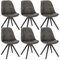 WOLTU Esszimmerstühle 6er Set, Küchenstuhl, Skandinavisch Design, schminktisch Stuhl, Loungesessel, Polsterstuhl, Retro Design Gepolsterter Stuhl, Sitzfläche aus Stoffbezug, Anthrazit, BH268an-6
