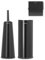 Brabantia 3 Piece Toilet Accessory Set Toilet Brush & Holder, Toilet Roll Holder & Toilet Roll Dispenser (Drill/No Drill Wall Mounting) Matt Black