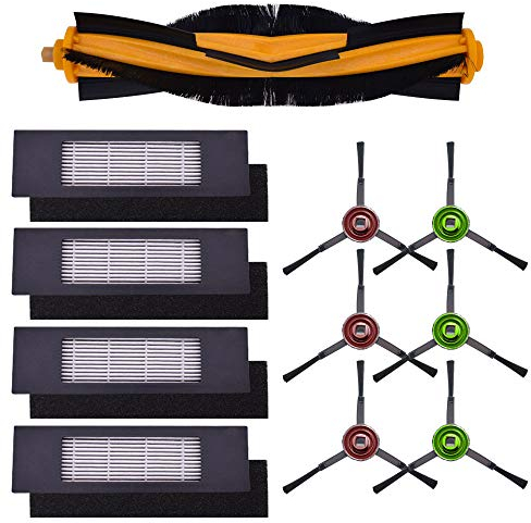 Neutop Accessories Replacement Compatible with Ecovacs Deebot OZMO 920, 950, T5, T8, T8 AIVI/Pure, T9, T9 AIVI, N7, N8, N8+, N10 Plus, Spare Parts with 1 Roller Brush 4 Filters 6 Side Brushes.