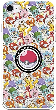 LA CASA DE LAS CARCASAS iPhone 7 Case - iPhone 8 - iPhone SE Official Pokémon Pattern Sticker Poké Ball - Choose the design you like most for your iPhone 7 - iPhone 8 - iPhone SE