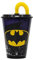 Gold1 Kids Character Sports Tumbler 430ML Drinking Re-usable Plastic Cup with Straw (Batman)