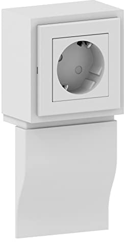 Habengut - Presa multipla per battiscopa, 80 mm, in PVC, colore: Bianco