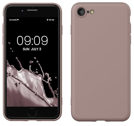 kwmobile Slim Silicone Case Compatible with Apple iPhone SE (2022)/SE (2020)/8/7 - Nude Lilac
