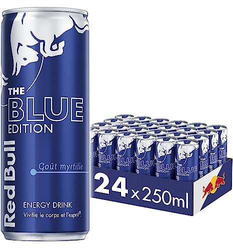 Red Bull, Boisson énergisante, goût Myrtille 250ml (lot de 24 canettes)