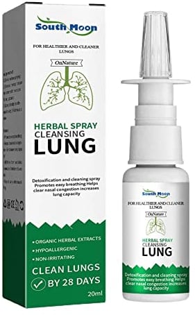 Lung Detox Kräuterreiniger-Spray, für Raucher, klare verstopfte Nase, schnell wirkende Lungenreinigung und Entgiftung, spiralförmige Lunge und Atemwegen, 20 ml