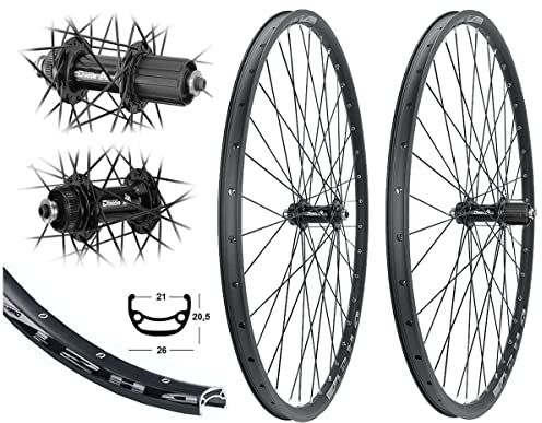 Bärwinkels LAUFRADSATZ 27,5 Disc MTB 8/9/10 Fach Hohlkammer 21-584 Centerlock Scheibenbremse Industrielager schwarz