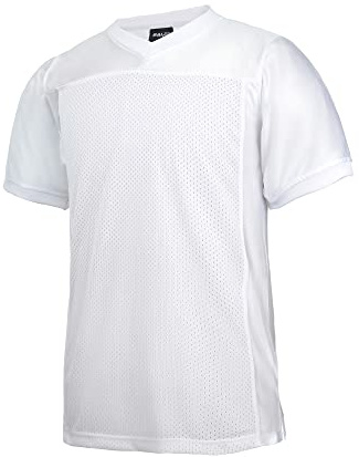 EALER Blank Football Jersey Mesh Athletic Football Shirt Practice Sports Uniform White
