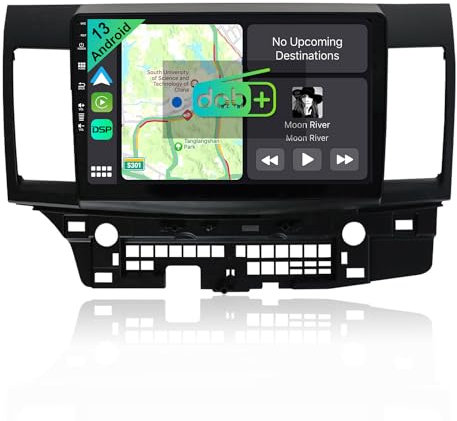 YUNTX [IPS-4G+64G] Android 13 2 Din Autoradio für Mitsubishi Lancer(2008-2016)-[Integriertes DAB+/Wireless CarPlay+Android Auto/DSP] mit MIC+Kamera-MirrorLink/Lenkradsteuerung/Bluetooth 5.0/WiFi/4G