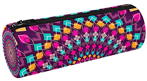 Boho Tipi Muster Canvas Stift Federmäppchen Münze Geldbörse Kosmetik Make-up Tasche für Schüler Schreibwaren Schule Büro Aufbewahrung, Multi#04, 20x6.3cm/7.9x2.5in, Federmäppchen
