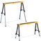 Relaxdays Arbeitsbock, 2er Set, HBT: 91,5 x 106 x 50 cm, höhenverstellbar, Allzweckbock, Tragegriffe, Klappbock, orange