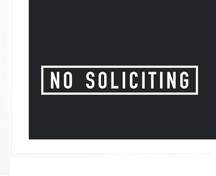 No Soliciting Glass Door Decal: 13 x 3 Inch, Outside Application