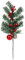 ZHDOKA Tannenzweig mit Roten Beeren, 48,3 cm, Künstliche Schneebedeckte Weihnachtskugeln, Spray, Künstlicher Tannenzapfen, Blumenstiel, Weihnachtsbaum-Pick, Gefrostete Stechpalme, Spray für(#1)