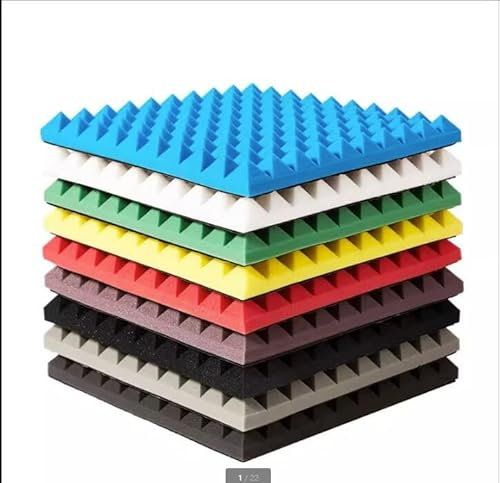 zklaseot Akustikschaumstoff, Akustikschaum, Schallschutz Schaumstoffplatten, Feuerfest Und Noise Cancelling Schaum, Schallschaum, Schalldichter Schaum, for Wand (Farbe : Blau, Größe : 50x50x5cm)
