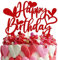 1 Stück Happy Birthday Day Tortendeko Rot Glitter Sweet Love Heart Valentinstag Kuchendekoration Happy Valentinstag Thema Geburtstag Party Kuchen Dekorationen Rot