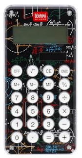 Legami - Calcolatrice, Sistema Two Way Power: Fornisce Energia anche in Situazioni di Assenza di Luce, Tascabile con Display a 8 Cifre, Batteria Inclusa LR1130, Dimensioni 6,5 x 15 x 1,5 cm, Genius