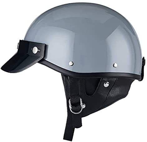 Rétro Casque Moto Bols,Casques Demi-Jet avec Homologué ECE Casque de Moto Style de Vintage Demi Casque pour Scooter Bike Chopper Moped Casque E,M