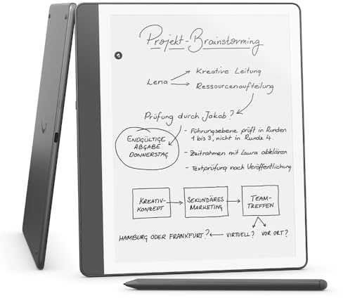 Like-New Amazon Kindle Scribe (32GB) - Your notes, documents and books, all in one place. With built-in AI notebook summarization. Includes Premium Pen - Tungsten