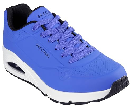 Skechers Herren Low-Top Sneaker UNO Stand ON AIR, Männer Sneakers,Strassenschuhe,Sportschuhe,Freizeitschuhe,Turnschuhe,Blau BLW,47.5 EU