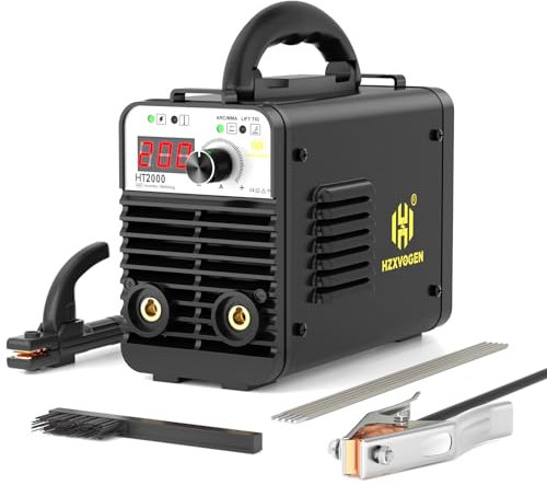 Soldador ARC, HZXVOGEN 240V 200A 2 en 1 IGBT inversor elevador TIG/MMA soldador de palo, mini máquina soldadora con pantalla digital LCD/arranque en caliente/fuerza de arco antiadherente, máquina de