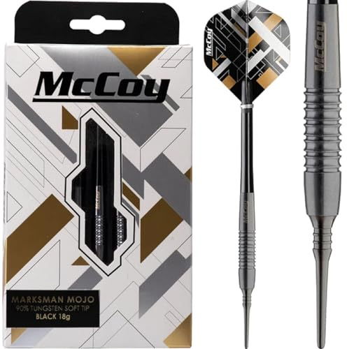 McCoy Darts Marksman Mojo 90% Soft Tip Tungsten 18g Schwarz D6080