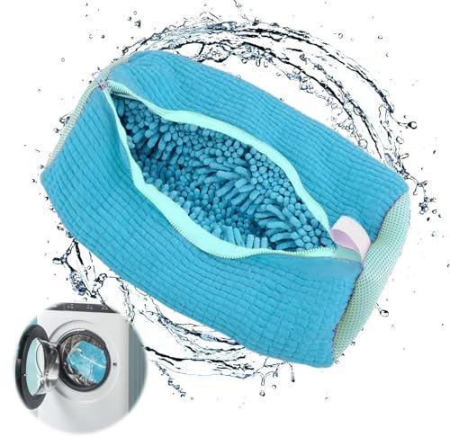 Yuragim Wäschenetz Wäschesack für Schuhe Sneaker, 1 Stück Wäschenetz Schuhe Waschmaschine Schuh Groß für Sneaker/Socken/BHs Multi Schutz Wäschenetz Wäschebeutel für Waschmaschine Reise Apartment(Blau)