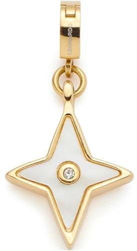 JEWELS BY LEONARDO Anhänger Clip & Mix Stina, Ketten-Anhänger aus goldfarbenem Edelstahl, sternförmiger Perlmutt und kleiner Zirkonia-Stein, Schmuck Geschenk für Frauen, 024428