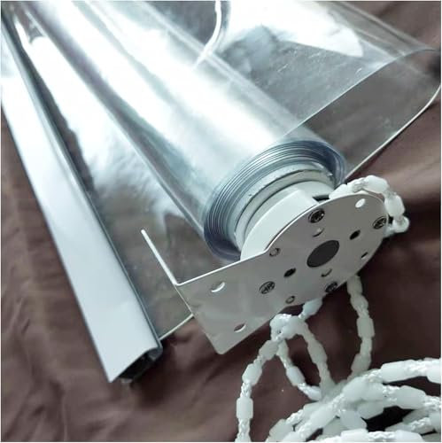 Clear Roller Shade,Plastic Waterproof Clear Roll Up Blinds,For Outdoor Garden, Balcony, Patio Door, Pergola,Gazebo,Indoor Window Roller Shades with Fittings,160x350cm/63x138in